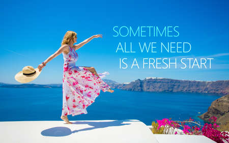 Sometimes all we need is a fresh startの写真素材