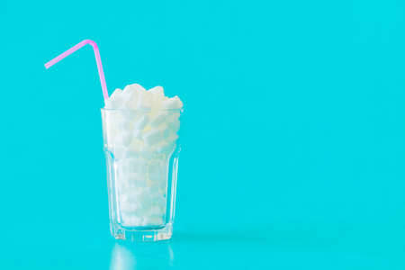 Refreshing drink glass full of sugarの写真素材