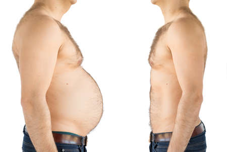 Man before and after weight lossの写真素材