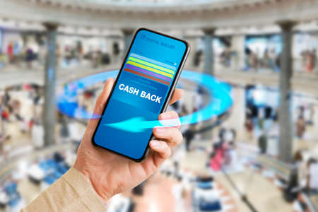 Concept of cash back and customer loyalty program for credit card usersの写真素材