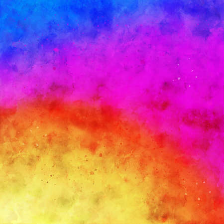 Colorful splash of watercolors in blue, purple, red, orange and yellowの写真素材