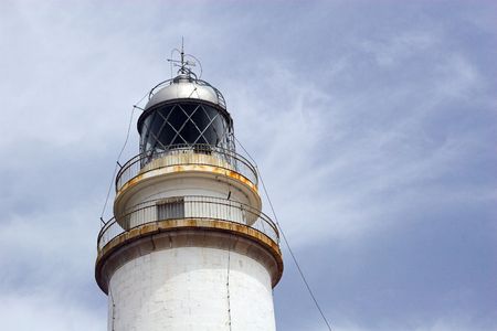 Top part of lighthouse against skyの写真素材