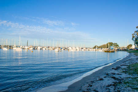 Boat on the swan river side in Perth, Australia.の写真素材