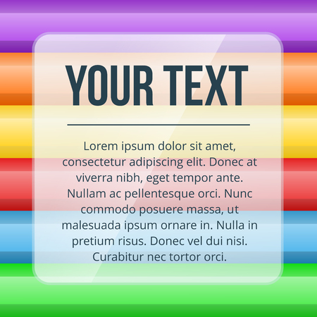 Text with headline in a transparent block over multicolored rainbow background, banner templateのイラスト素材