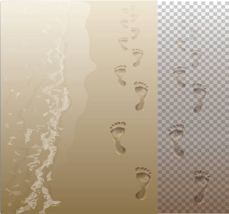 Footprints in the sandのイラスト素材