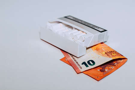 Electronic cigarettes, cigarette technologies. Electronic cigarette sticks. Bad habitsの写真素材