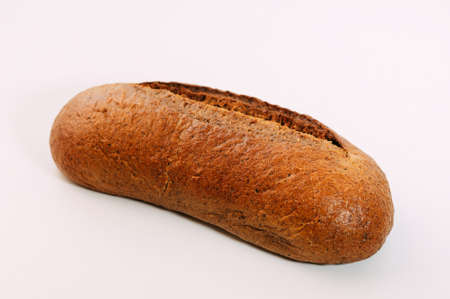 Fresh gluten free grain bread with seeds isolated on white background. Healthy food.の写真素材