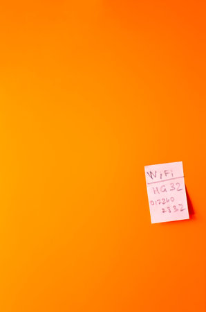 Password from the network. Note on the orange fridge.