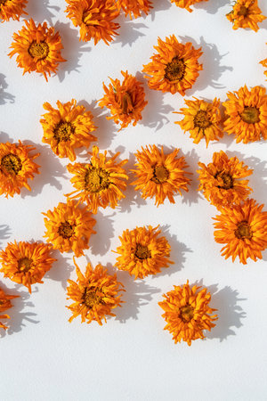 Herbal organic petals for natural beauty, botanical therapy, alternative medicine, and wellness or cosmetic concepts.の写真素材