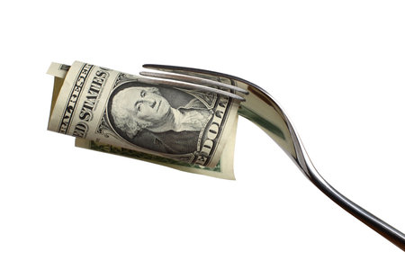 dollar on fork