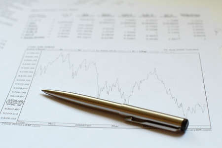 document and pen on tableの写真素材