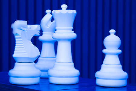 White chess pieces. Great chess pieces. White queen from chess.の写真素材