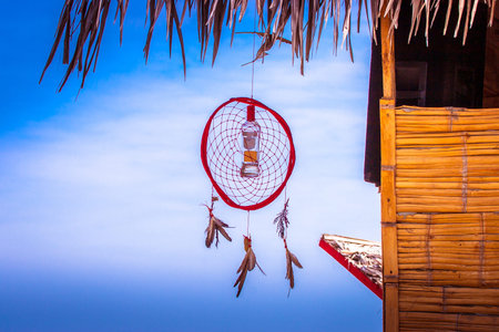 Dreamcatcher A bottle of alcohol has become entangled in the catcher of dreams. Alcohol consumption....