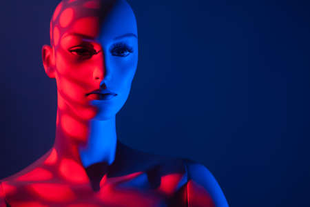 Dummy in red. Female mannequin. Silhouette of a female mannequin.の写真素材