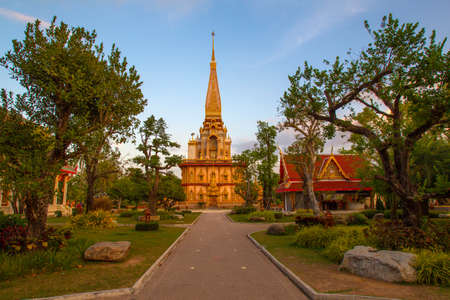 Architecture of Thailand. the island of Phuket. Buddhist temple against the blue sky. Museums of Thailand. Temples on the island of Phuket.の写真素材