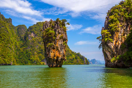 Bond Island in Thailand. Island in Phang Nga Bay, Thailandの写真素材