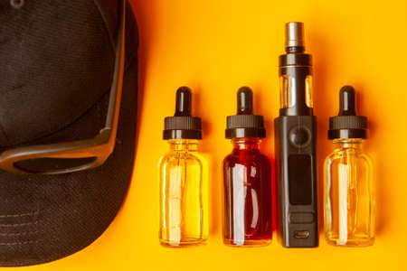 Electronic Cigarette. Liquids for electronic cigarettes. VAPE concept. vape pen. vape smokeの写真素材