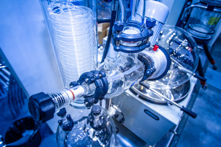 Bioreactor. Chemical industry. Chemical laboratory equipment. Fermentation process.
