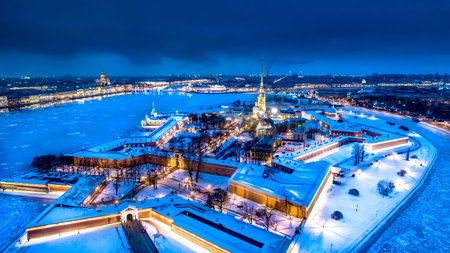 Petersburg is a hare island. Peter-Pavel's Fortress. Winter St. Petersburg. St. Petersburg from the...