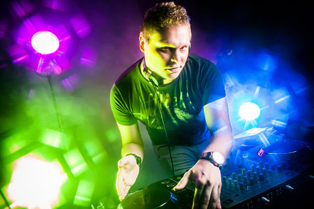 Petersburg. Russia. Training in public speaking. Master class on electronic music. DJ show skills. DJ shows how to work with the public. 08.08.2013のeditorial素材