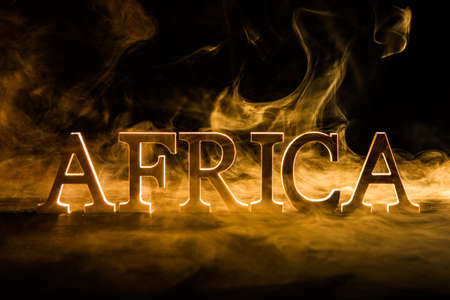 Inscription Africa. The inscription Africa from voluminous letters.の写真素材