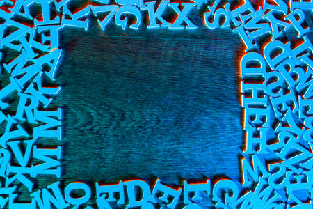 Frame of letters. The letters of the alphabet are lined with a frame.の写真素材