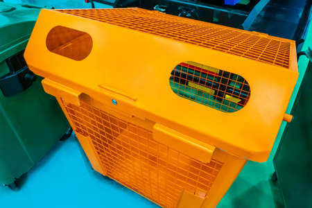 Container for separate collection of garbage. Garbage sorting tank. Selective waste collection. Environmental Protection. Eco-friendly disposal.の写真素材