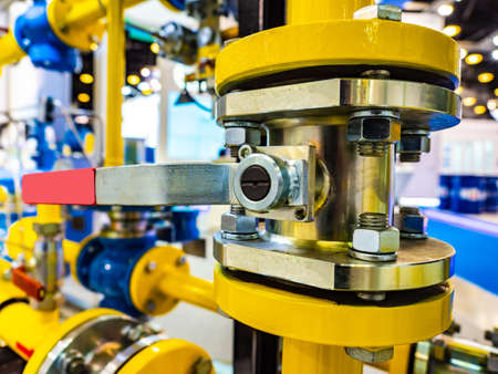 Fuel industry. Pipes with a plug for gas supply. Liquefying natural gas. Gas distribution system. Fuel production. Recycling of natural resources.の写真素材