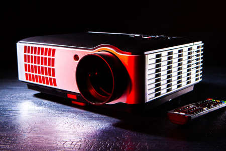 LCD video projector. Multimedia projector. Video presentation. Projection of images. Projection technologyの写真素材