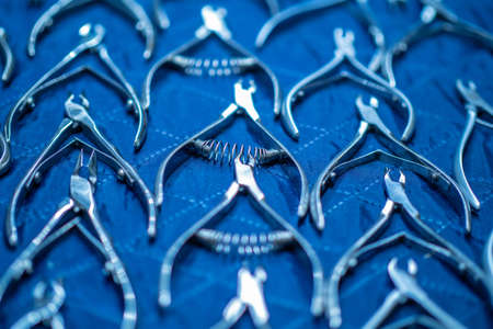 Manicure nippers. Nail clippers. Manicure tools. Nail care.の写真素材