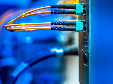 Electrical Circuits. The electric wire behind the control board with lighting effect, Industrial...