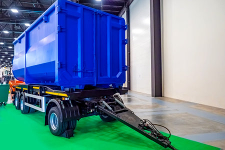 Cargo trailer. Metal container for garbage disposal. Dumpster on wheels. Trailer for scrap metal....