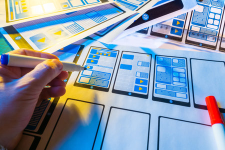 Workplace graphic designer. Software development. Outline an application for mobile devices. Website...