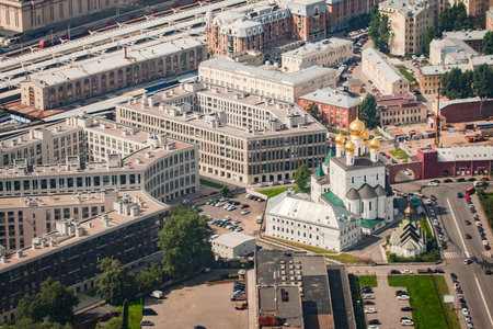 St. Petersburg. Russia. Theodore Cathedral from a height. Feodorovsky cathedral. Panorama of the...