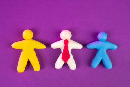 Company staff. Leadership in the company. Personnel management. The concept of sharing responsibilities and responsibilities. Figures of the boss and subordinates. The official hierarchy.の写真素材