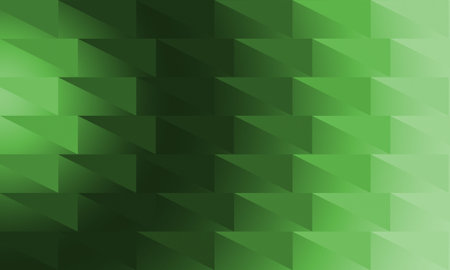 Pattern of green triangles. Gradient pattern. Geometric green background. Geometric shapes make up...