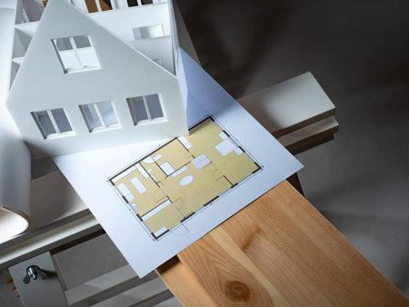 Layout of the cottage next to the drawings. The architectural Bureau is developing the concept of a...