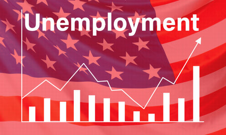 Unemployment in the United States. The increase in the number of unemployed in America. Graph of...