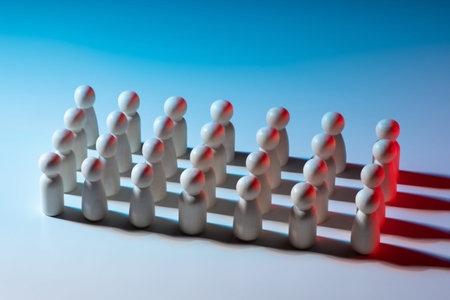 Straight rows of little men. People without individual traits. Suppression of individuality....
