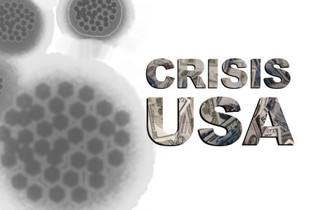 The crisis in the United States due to the  virus. The molecules   next to the USA Crisis...