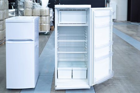 Refrigerator. Two refrigerators stand nearby. Equipment for cooling. Concept - appliances for the...