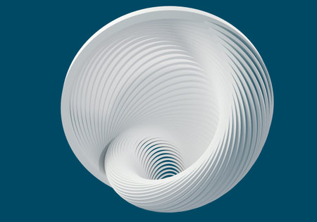 Abstract geometric background. A pattern with a rounded geometric shape. White abstract on a blue...