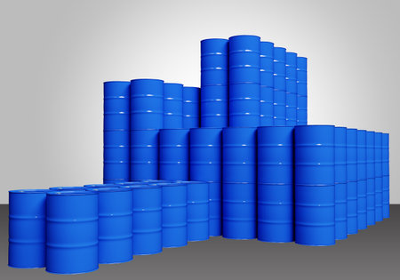 Metal barrels. Barrels for chemistry. Chemical warehouse. Chemical industry. Chemistry. Containers...