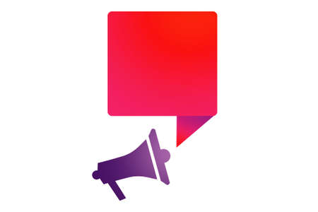 Megaphone with speech bubble. Loudspeaker and dialog box. Advertising, promotion. Speaker phone with bubble message symbol showing announcement. Media icon. Bullhorn and cloud for text. 3d imageの写真素材