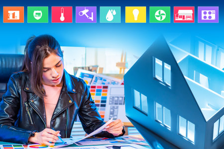 Architect is planning integration of a smart home. Designer is thinking about implementing Internet...