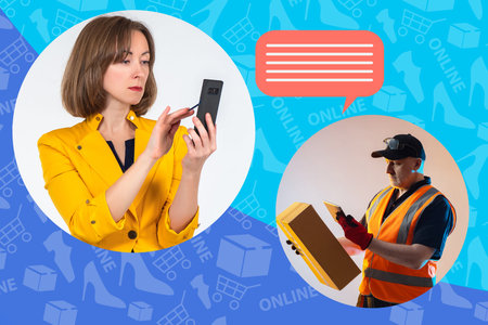 Delivery service. Online store. Products with home delivery. Purchases in mobile app. Purchase of...