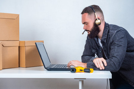 Operator on warehouse. Concept it accepts orders from online store. Online store employee....