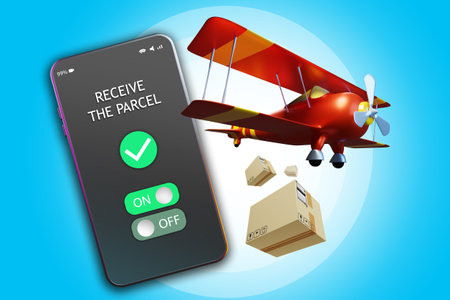 Mobile delivery application. Parcels delivery. Delivery from online stores. ï¿½ourier application...