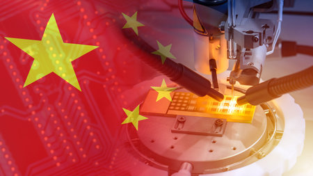 Chinese microprocessor manufacturing. Microelectronics factory in China. Microelectronics market of...