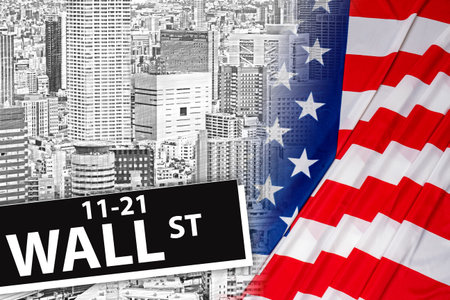New York Stock Exchange. A Wall Street sign and a black-and-white panorama of the city. The crisis...